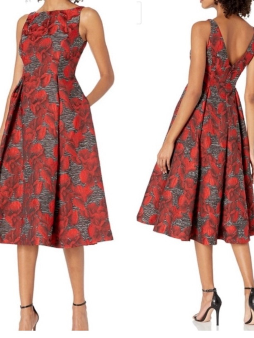 Adrianna Papell floral Dress Jacquard / Sleeveless/ Size 10P